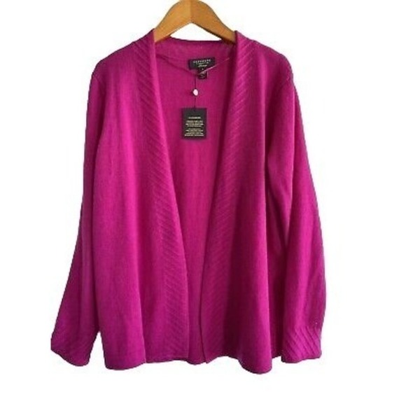 Charter Club Cashmere Open-Front Short Cardigan Fuchsia Flirt XS - Picture 1 of 2